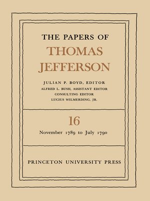 cover image of The Papers of Thomas Jefferson, Volume 16